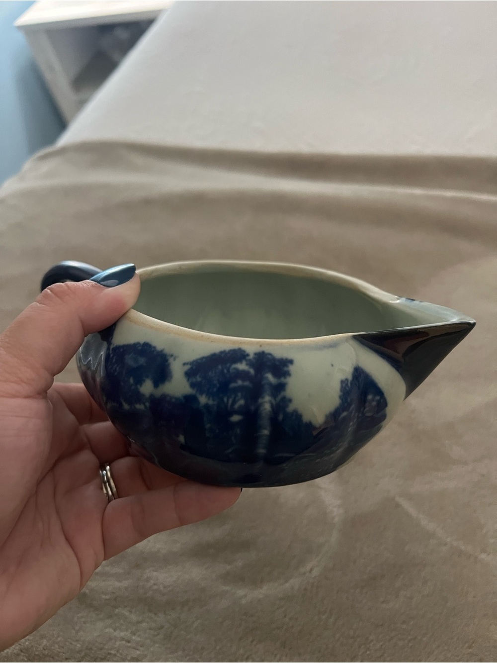 Blue and White Ceramic Piece